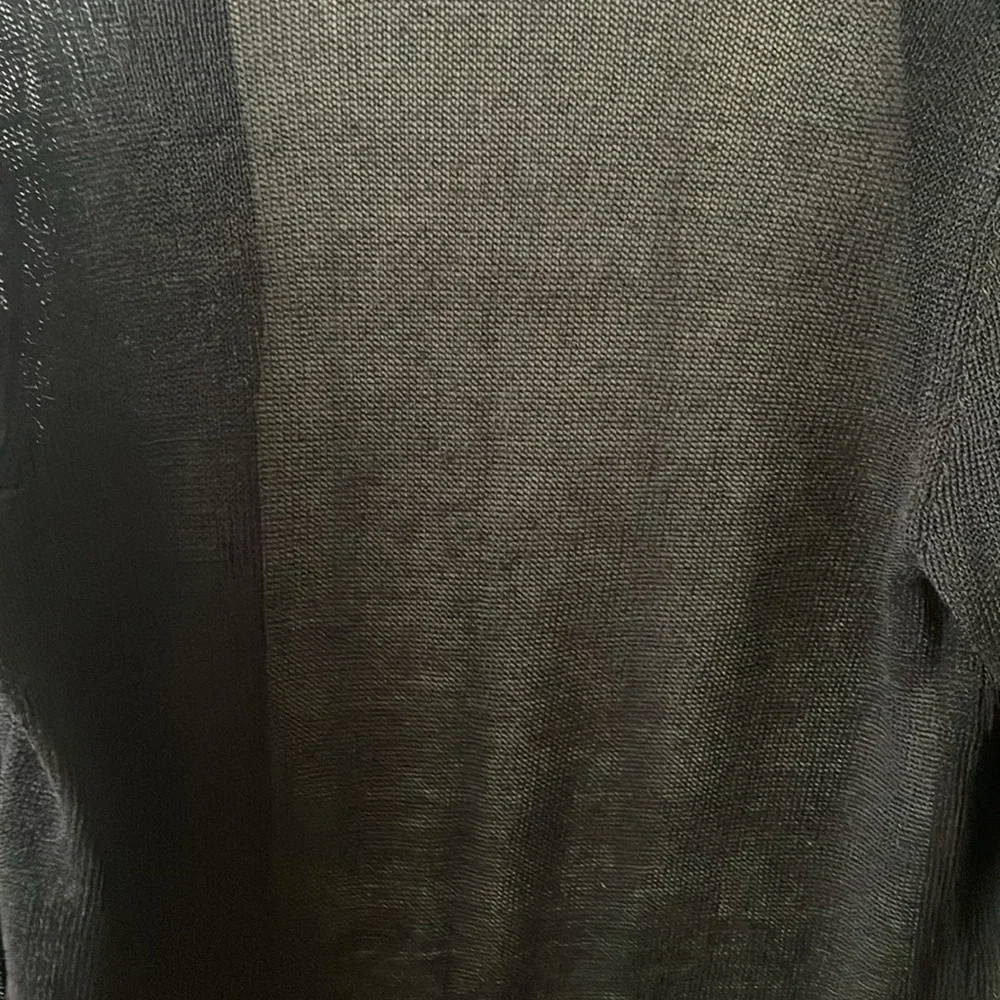 J. Jill long cardigan. Black. Classy. Slit at sides. Medium petite. Like new